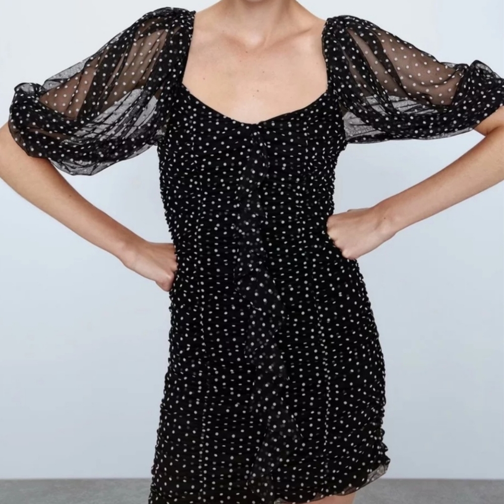 NWT Zara Dot Dress - Picture 2 of 6